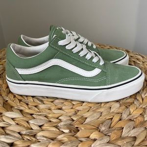 VANS SK8-Low Off The Wall Green Ash/True White Suede Canvas Shoes M 6, W 7.5